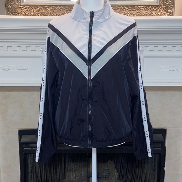 PINK Victoria's Secret Jackets & Blazers - Pink Victoria’s Secret Black and Gray Windbreaker
